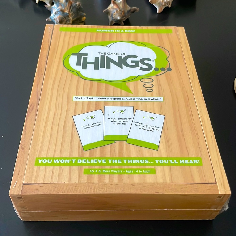 The game of THINGS in a wooden box brand new never opened